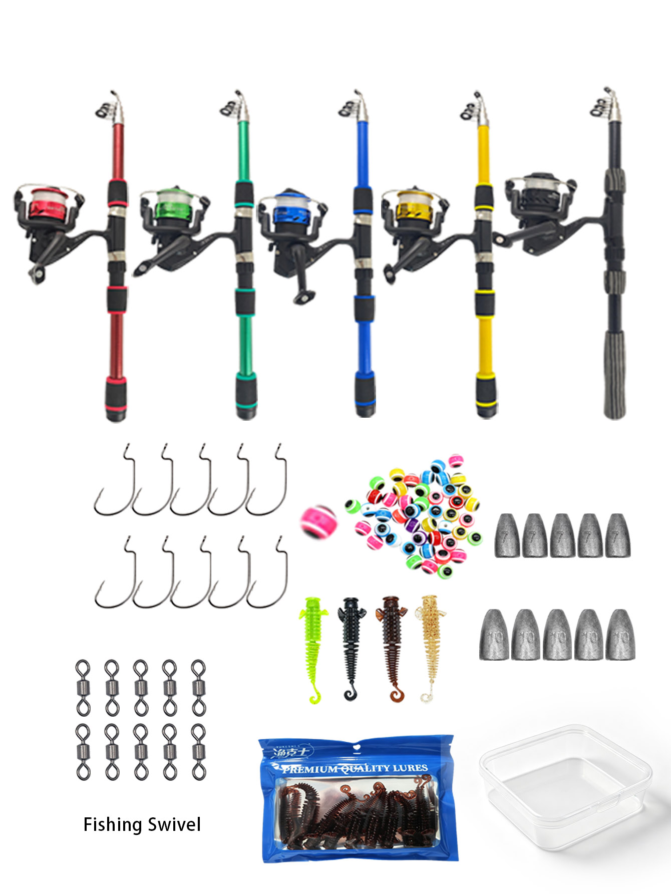 Fishing Equipment Online - Conjunto de vara de pesca telescópica