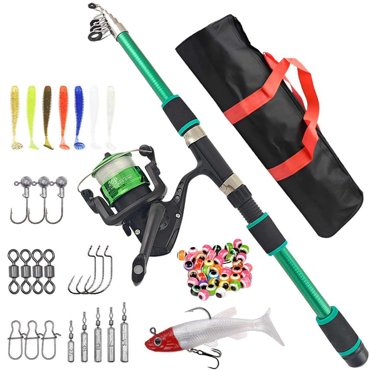 Fishing Equipment Online - Conjunto Completo de Vara de Pesca
