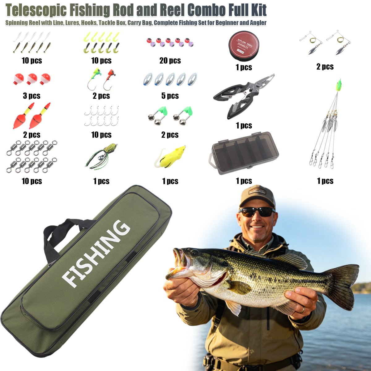Kit de Pesca Telescópico de 86 - Fishing Equipment Online avaliação e preço